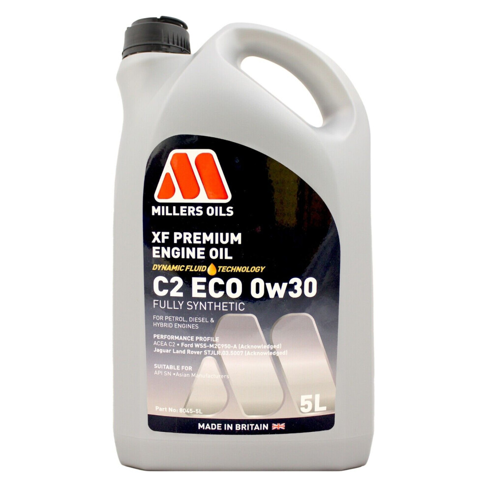Millers Oils Xf Premium C2 Eco 0W30 0W30 Fully Synthetic Engine Oil 5 Litres 5L 42175506