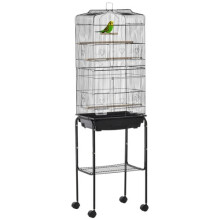 PawHut Bird Cage for Budgie Finch Canary Parakeet W Stand Sliding Tray Black