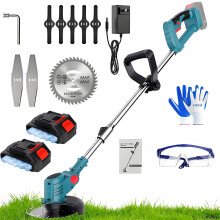 21V Cordless Strimmer Grass Trimmer Electric Tree Garden Weed Cutter 2 Battery