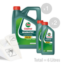 Castrol Magnatec 5W30 C2 Car Engine Oil Service Kit Pack 6 LITRES 6L