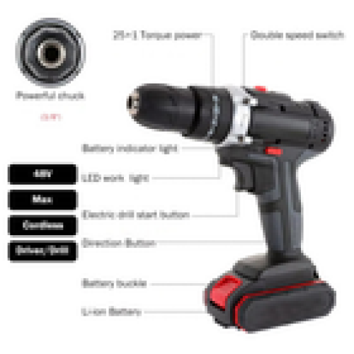 Cordless Hammer Drill Set Electric Impact Driver Screwdriver 2x 48V Battery 2