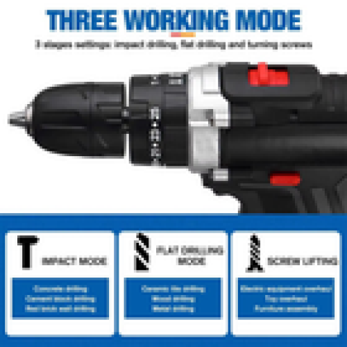 Cordless Hammer Drill Set Electric Impact Driver Screwdriver 2x 48V Battery 1
