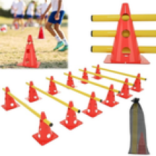 Pet Agility Training Hurdle Cone Set Agility Poles Dog Speed Training Equipment
