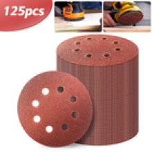 125mm 5 Sanding Discs 40 240 Grit Orbital Sander Sheets Sandpaper 8 Hole Pads