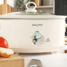 Salter Retro 6.5L Slow Cooker 3 Heat SettingsKeep Warm for Family Cooking Cream