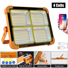 1500W LED Work Light Solar Powered Cordless Portable Camping Outdoor Light USB