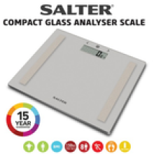 Salter Digital Glass Analyser Bathroom Weighing Scale Compact Ultra Slim Grey