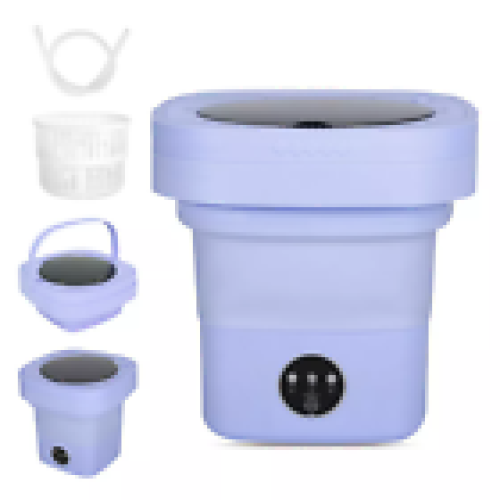 Portable Washing Machine Mini Washer Foldable Washer and Spin Dryer Blue Light 1