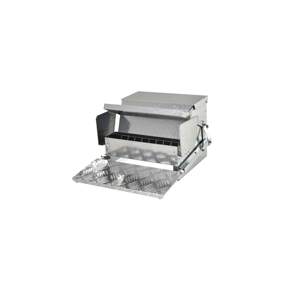 Pawhut Automatic Chicken Feeder Galvanized Steel Poultry Feeders 115Kg