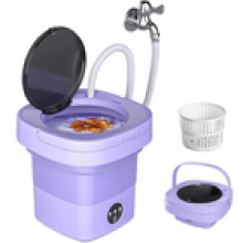 Portable Washing Machine Mini Washer Foldable Washer and Spin Dryer Blue Light