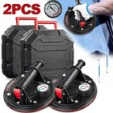 2x 8 200kg Vacuum Suction Cup Glass Lifter Granite Sucker Pump Lift Heavy Duty