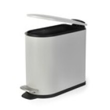 Beldray Bathroom Pedal Bin – 5L Soft Closing Lid DShaped Grey SpaceSaving