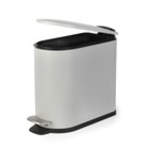 Beldray Beldray Bathroom Pedal Bin – 5L Soft Closing Lid DShaped Grey SpaceSaving
