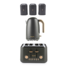 Salter Pebble 1.7L Kettle 4Slice Toaster Tea Coffee Sugar Canisters Set