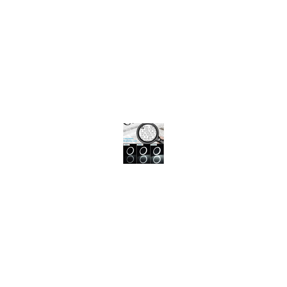 Handheld Light Magnifying Glass With 33Led 5X10x Illuminated Magnifier 3 Modes
