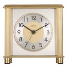 Acctim Hampden Mantel Clock Quartz Metal Glass Floating Effect Brass Effect
