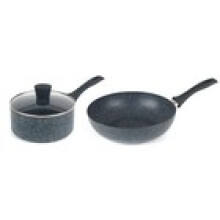 Russell Hobbs Pan Set 2 Piece 20 cm Saucepan 28 cm Stir Fry Pan Blue Marble
