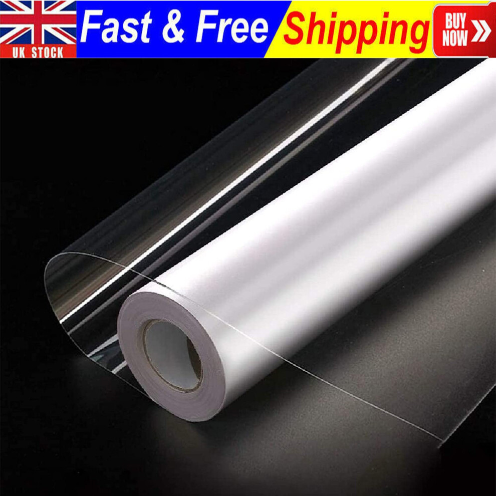 5M Self Adhesive Clear Transparent Sticky Back Wallpaper Rolls Vinyl Film Sheet 50079018