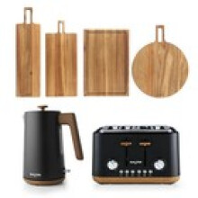 Salter Toronto KettleToasterServing Board Set FSC Certified Wood Matt Black