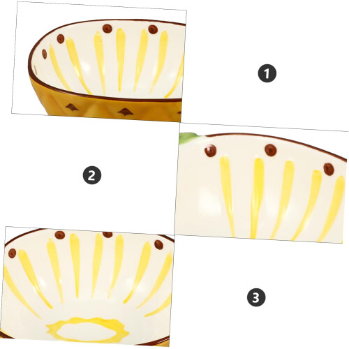 Ceramic Serving Bowl with HandPainted Pineapple Design, BearShaped Footed Fruit and Dessert Dish 1