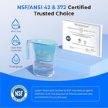 Waterdrop Water Filter Jug NSF Certified 25L Jug with 190 Days Filter Blue