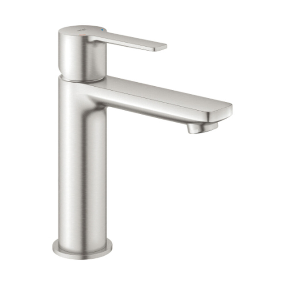 Grohe Lineare Mono Basin Mixer - Smooth Body, Click Waste, Supersteel