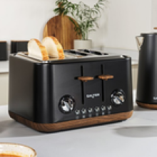 Salter Kettle 4Slice Toaster Set 1.7 L Fast Boil Wide Toasting Slots Black