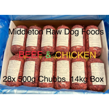 Dog Food Frozen BEEF OX HEART CHICKEN MINCE BARF RAW DIET 28x500g 14kg