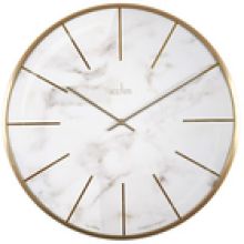 Acctim Luxe Wall Clock Brushed Metal Embossed Golden Batons Brass Hands 40cm