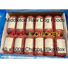 Dog Food Frozen BEEF OX HEART CHICKEN MINCE BARF RAW DIET 40x500g 20kg