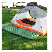 Ultra Light Portable Camping Mat Inflatable Sleeping Pad For Outdoor Hiking Picnic Sky Blue One Seat