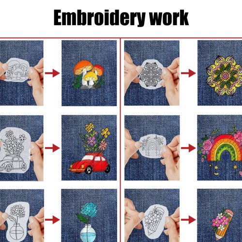 Support stabilisateur de broderie auto-adhésif imprimable, 12 2