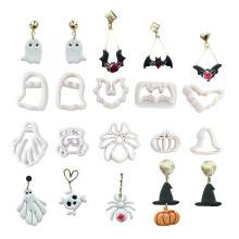 10Pcs Halloween Bat Skull Clay Cutter Clay Earrings Molds for