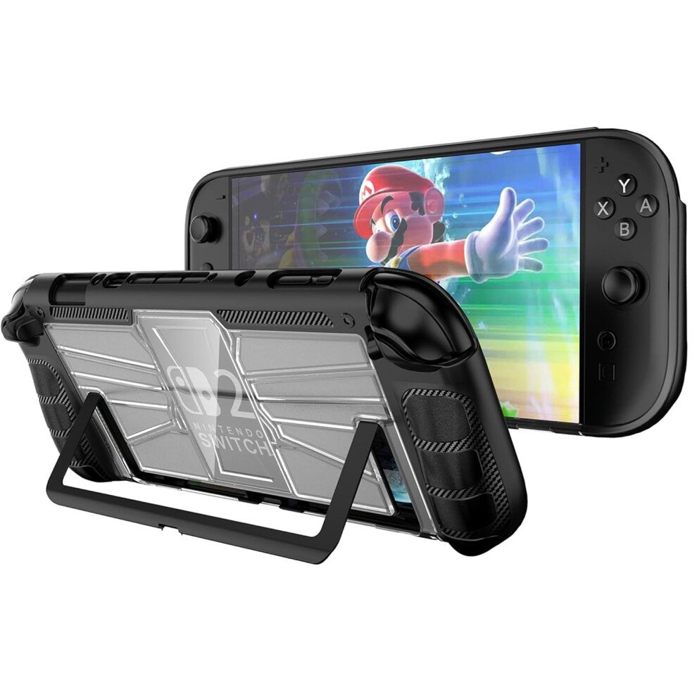 Protective Case Dockable Tpu Cover With Shock Absorption Antiscratch Grip – For Nintendo Switch 2 Black 9187378946916