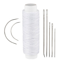 10 Set Leather Hand Sewing Needle with-bleached wax thread