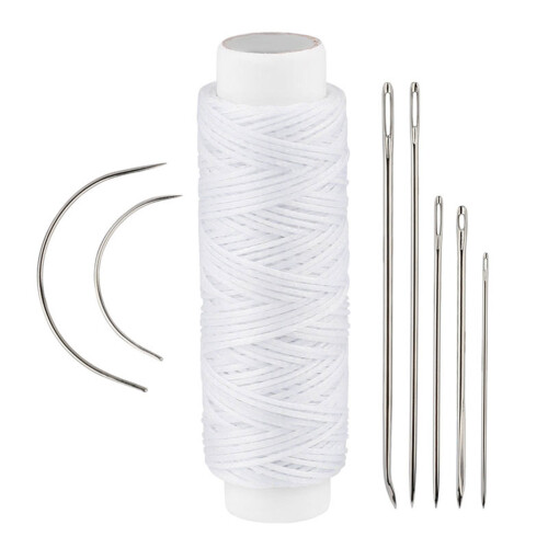 10 Set Leather Hand Sewing Needle with-bleached wax thread