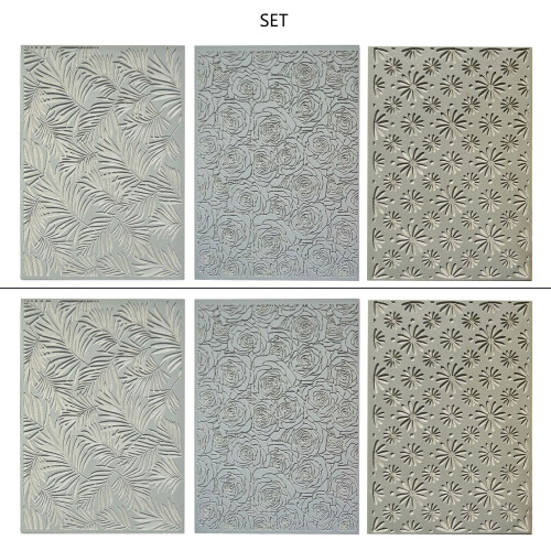 1/3Pcs Flower Leaf Texture Sheet, Clay Sculpture Tool Clay-SET 1