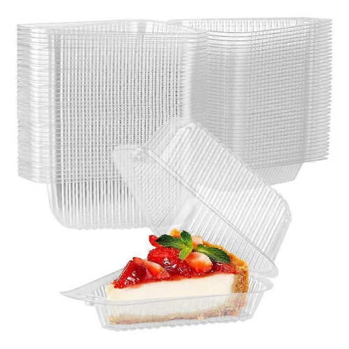 Cheesecake Box 100 Pieces PS Material Transparent with Buckle Stackable Baking Packaging 1