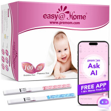 Easy@Home 100 x Ovulation Test Strips and 20 x Pregnancy Test Strips - Fertility Test Kit, Powered by Premom Ovulation Predictor i