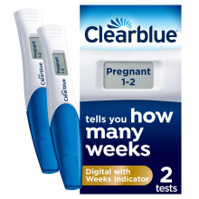 Clearblue Pregnancy Test - Digital with Weeks Indicator, The Only Test That Tells You How Many Weeks, 2 Digital Tests, Packaging M