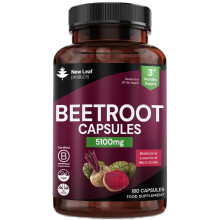 Beetroot Capsules 5100mg - High Strength Beetroot Supplement 180 Vegan Capsules - Nitric Oxide - Enriched with Black Pepper Made in The UK
