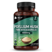 Fibre Supplement 4000mg Psyllium Husk with Acidophilus - High Strength - Natural Soluble Fiber Supplement from Plantago Ovata Seed