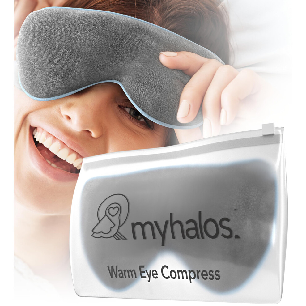 Myhalos Heated Eye Mask For Dry Eyes - Microwave Activated Warm Eye Compress Treats Blepharitis & Styes - Our Plush, Warm Compres