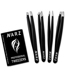 NARZ 4Pcs Professional Tweezer for Facial Hair Women & Men Stainless Steel Precision Tweezers for Ingrown Hair Tweezers for Men &