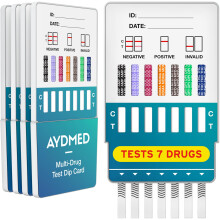 5 x AYDMED 7-in-1 Drug Tests | Drug Testing Kits for Self-Test Urine Screening of Drug Use | Drug Tests for Cocaine, Opiates, Meth