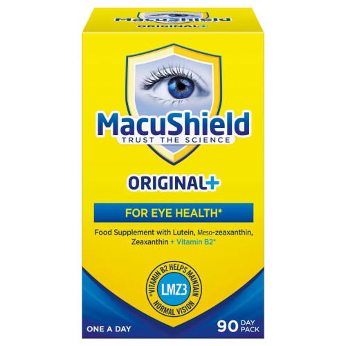 MacuShield Original Plus Capsules - 90-Day Pack, Eye Health Supplement* with Lutein Zeaxanthin and Meso-Zeaxanthin + Vitamin B2 (R