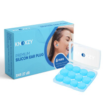 Knoxzy Silicone Ear Plugs for Sleeping Re-Usable Waterproof Noise Cancelling Premium Moldable Ear Plugs for Sleeping, Travelling,