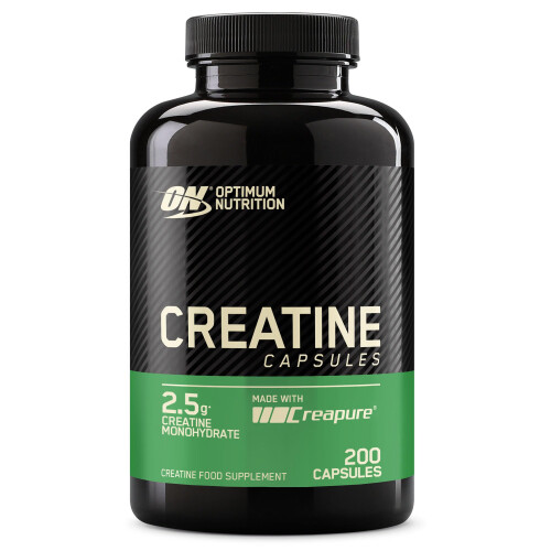 Optimum Nutrition Creatine Capsules with 2500 mg of Unflavoured Creatine Monohydrate per Serving, Creatine Food Supplement to support performance, 10