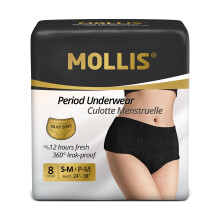 MOLLIS Disposable Period Pants for Women Heavy Flow, Maternity Pads & Postpartum Underwear, Incontinence Knickers Leak Proof, Blac