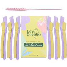 Love Cocobo | 12 Pcs Dermaplaning Blades for Face | Eco Wheat Straw Eyebrow Razor | Face Razors for Women | Facial Hair Remover fo